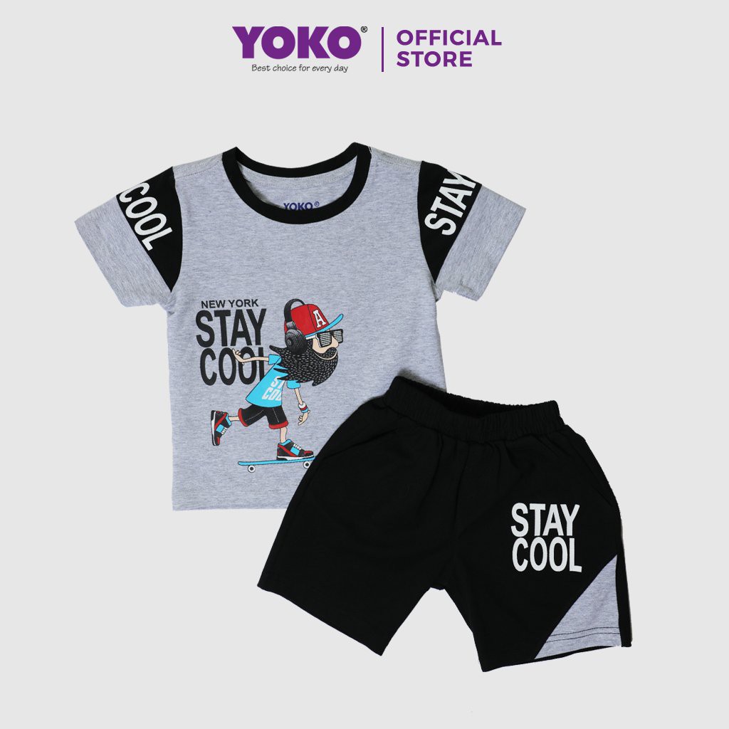 Bộ Quần Áo Thun Tay Ngắn Bé Trai (1-5 Tuổi) YOKO KID'S FASHION 21078T