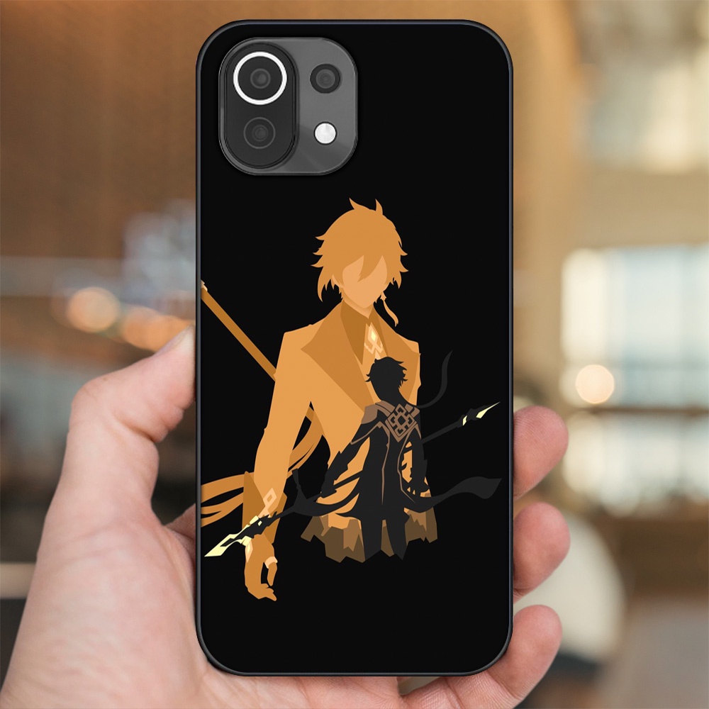 Ốp lưng Xiaomi Mi 11 Lite viền đen in hình Zhongli Genshin Impact