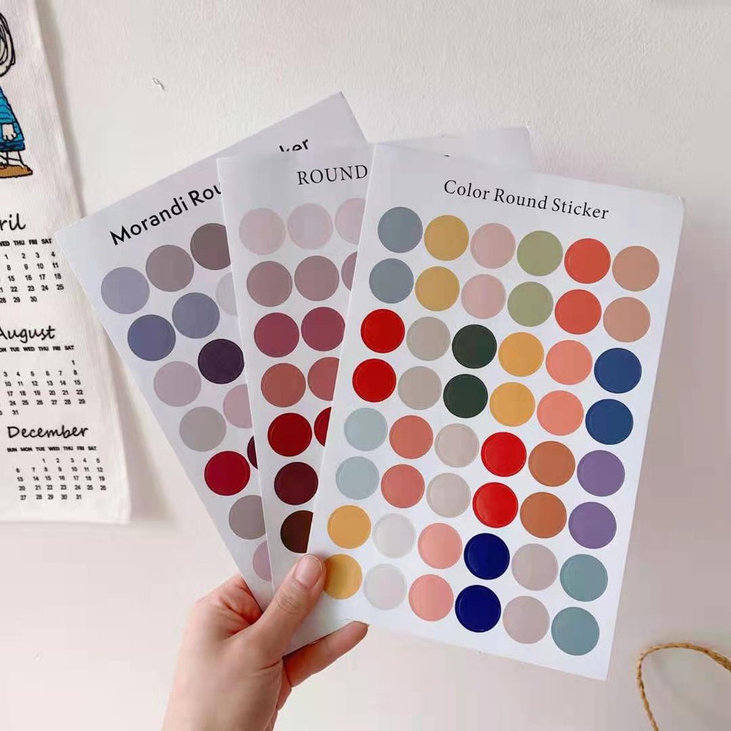 SET 48 MIẾNG DÁN HÌNH TRÒN ROUND STICKER CỐ ĐỊNH TRANH ẢNH TRANG TRÍ