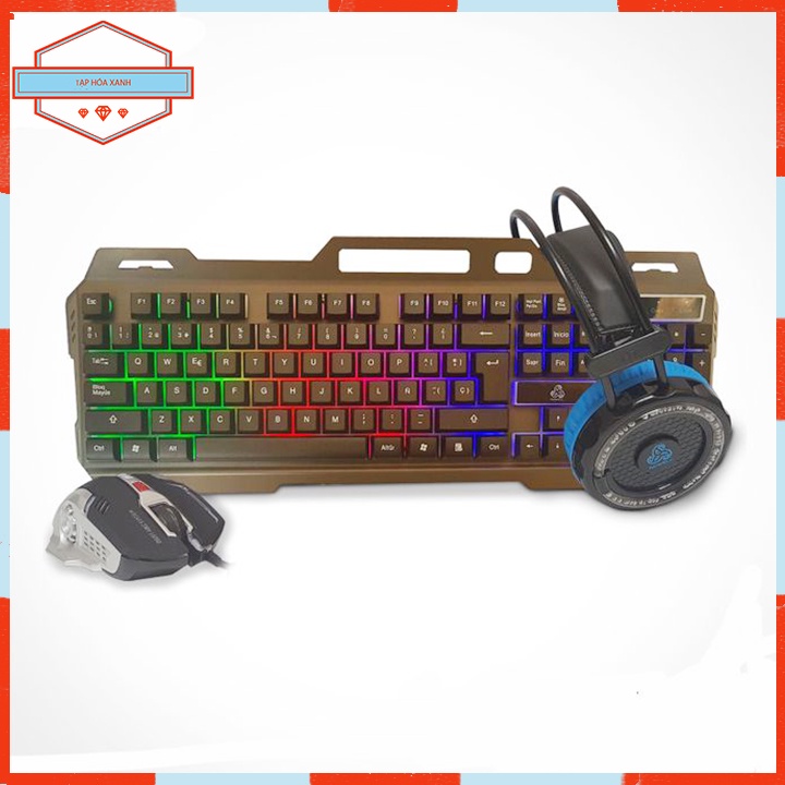 Combo Bàn Phím Chuột Tai Nghe Máy Vi Tính JEDEL CP-02 Gaming Đèn Led RGB Chơi Game 3in1