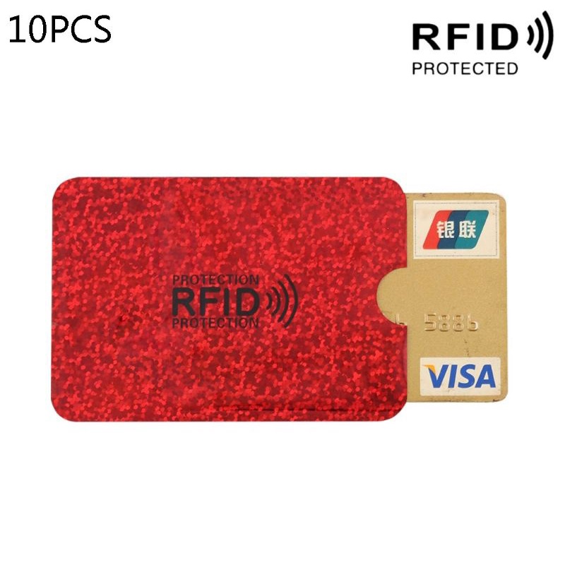 Set 10 Túi Đựng Thẻ ID / Danh Thiếp Chống RFID Tiện Dụng Sự Bảo Vệ