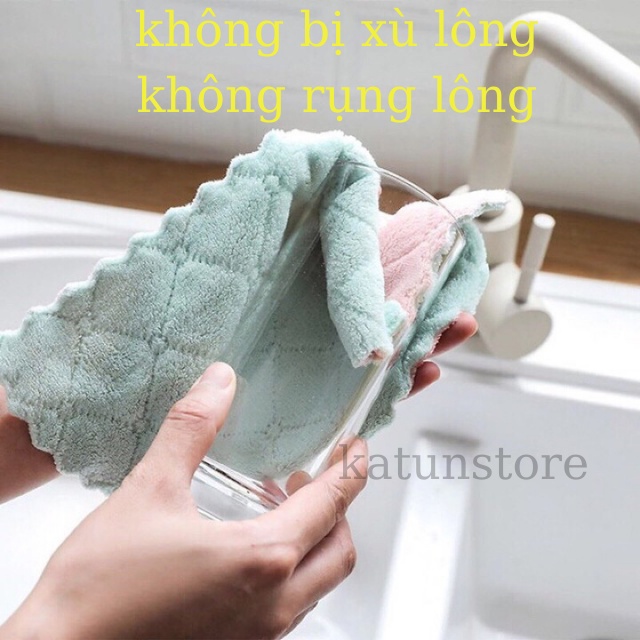 KT 25*16cm Khăn Lau Bếp Đa Năng 2 Mặt Siêu Thấm (Lau Bếp, Bát Đĩa, Bàn Ghế...) Kháng Khuẩn Thấm Hút Tốt