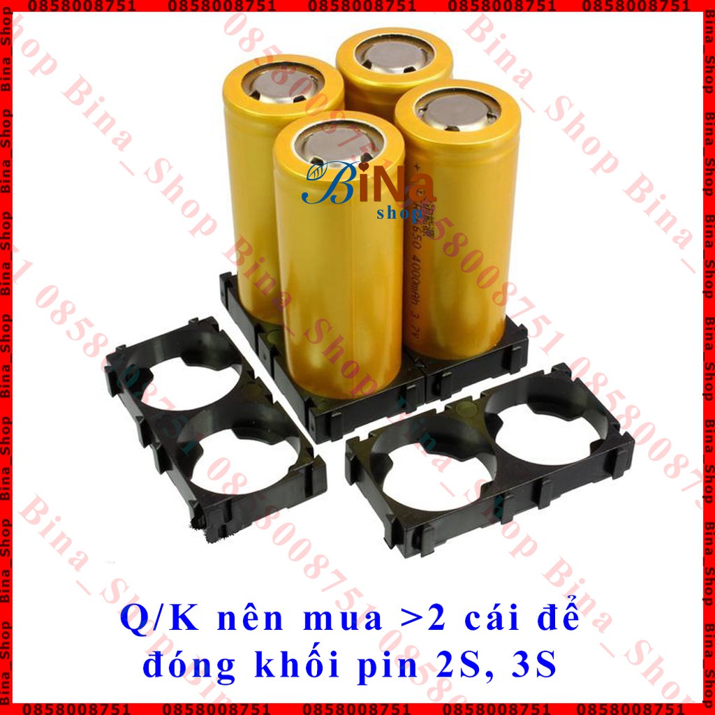 [1 cái] Khung gắn pin 26650 Đế gắn pin 26650 loại 2 cell tiện dụng