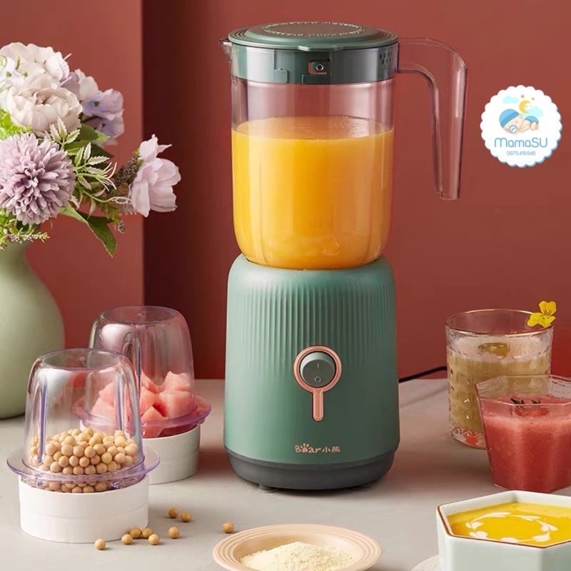 Máy xay đa năng Bear 3 cối cao cấp, xay sinh tố, ăn dặm