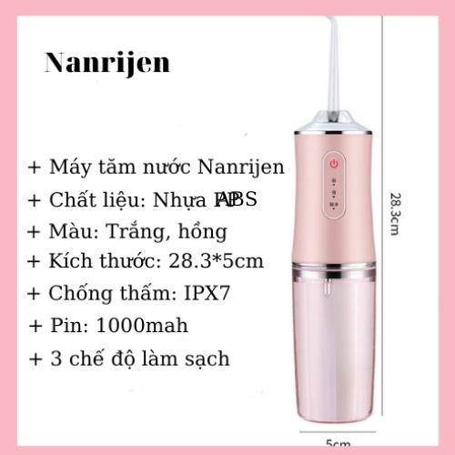 Máy tăm nước cầm tay cao cấp Nanjiren xịt vệ sinh răng miệng tặng 4 đâu [ CHÍNH HÃNG]