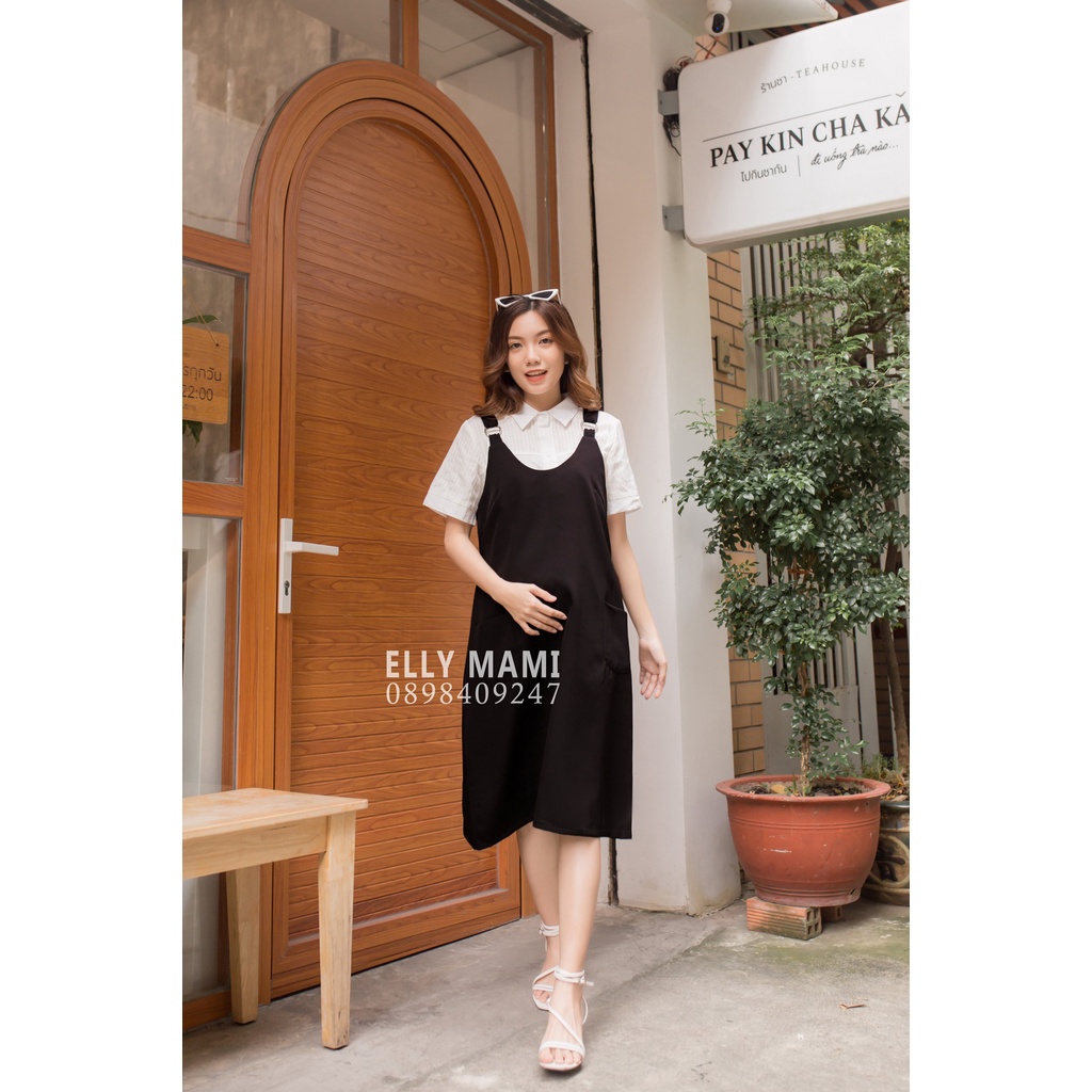 Set Yếm Bầu ,Suông Đai Form Dễ Mặc Thoải Mái Suốt Thai Kì & Sau Sinh