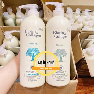 Cặp dầu gội xả Biotin - Collagen 1000ml
