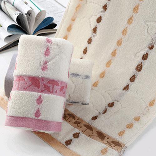 Khăn lau mặt và lau tay bằng cotton và xơ tre mềm mại kích thước 33x73cm họa tiết giọt nước và cây dù