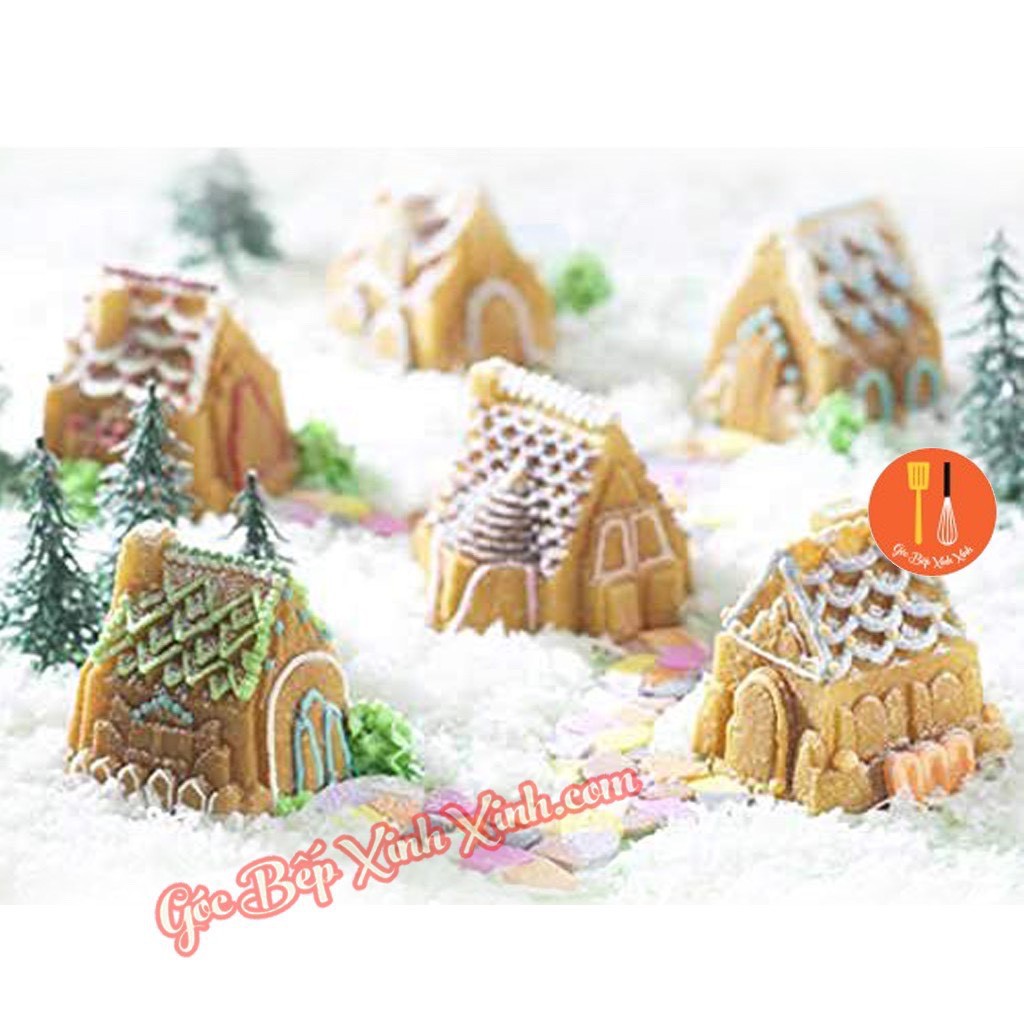 Khuôn silicon Mái Nhà 6x6cm đổ tạo hình cho bánh rau câu 3D, 4D