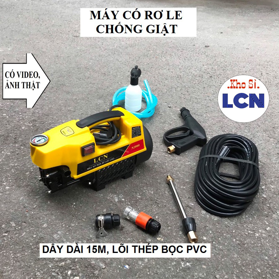 Máy Rửa Xe Mini LCN 💎FREESHIP3💎 Dây Đồng Hàng Loại 1 Chính Hãng