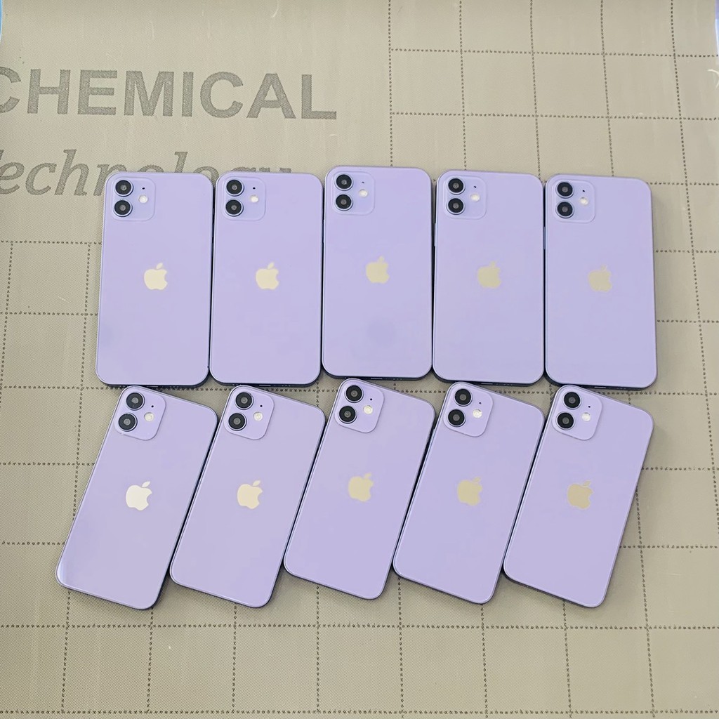 Mô hình iphone 12 và 12 mini  màu tím mộng mơ cực đẹp dùng để trưng bày