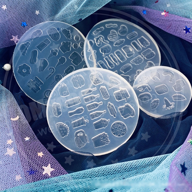 Khuôn silicon đúc nhựa resin epoxy tạo hình món tráng miệng/ bánh kẹo mini DIY