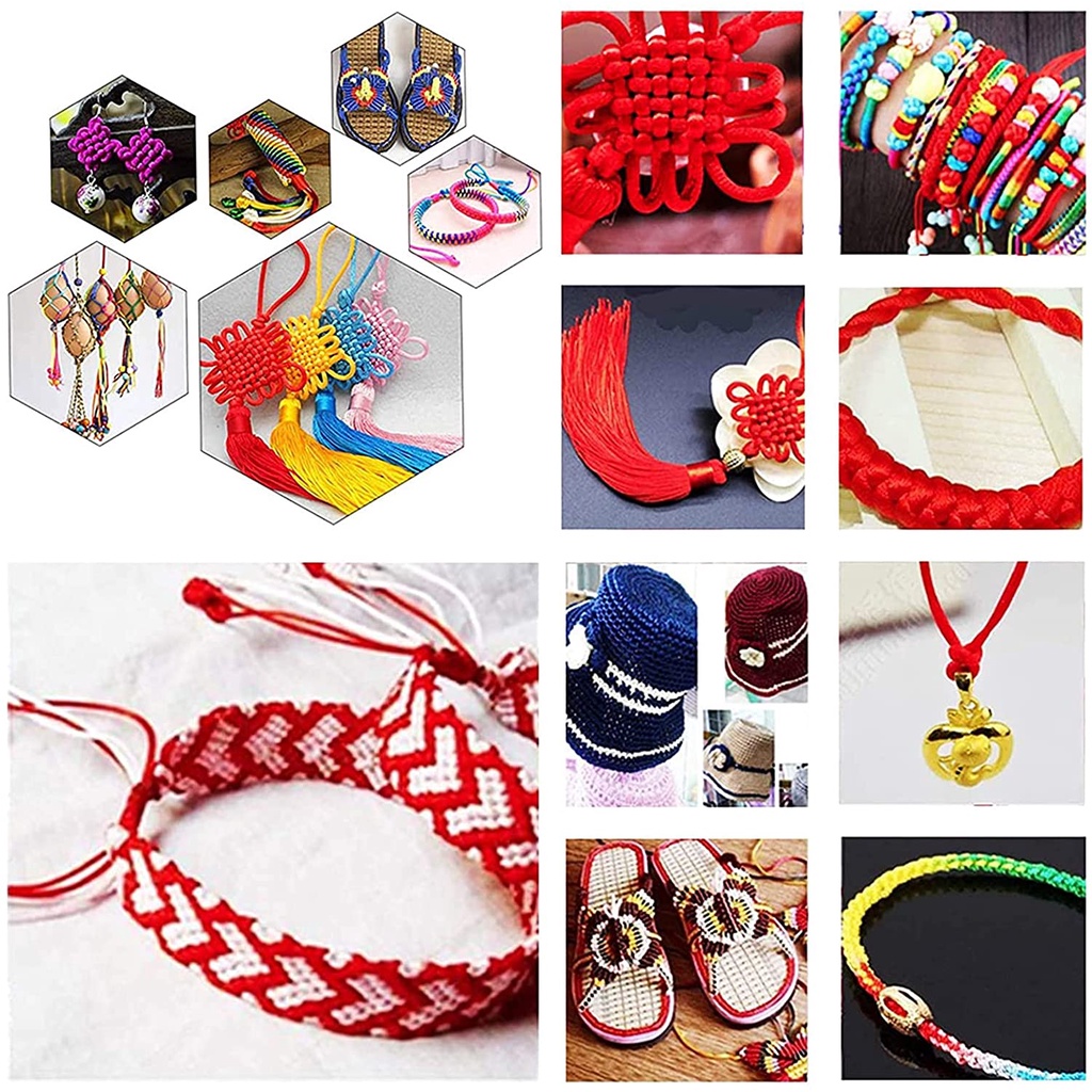 Cuộn dây nylon lụa satin 10 màu 2mm dùng làm vòng tay/Vòng cổ