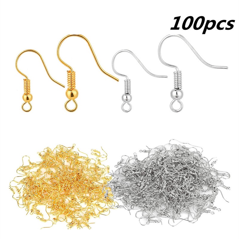 Set 100 Móc Làm Bông Tai 18mm Nhiều Màu Sắc Không Gây Dị Ứng