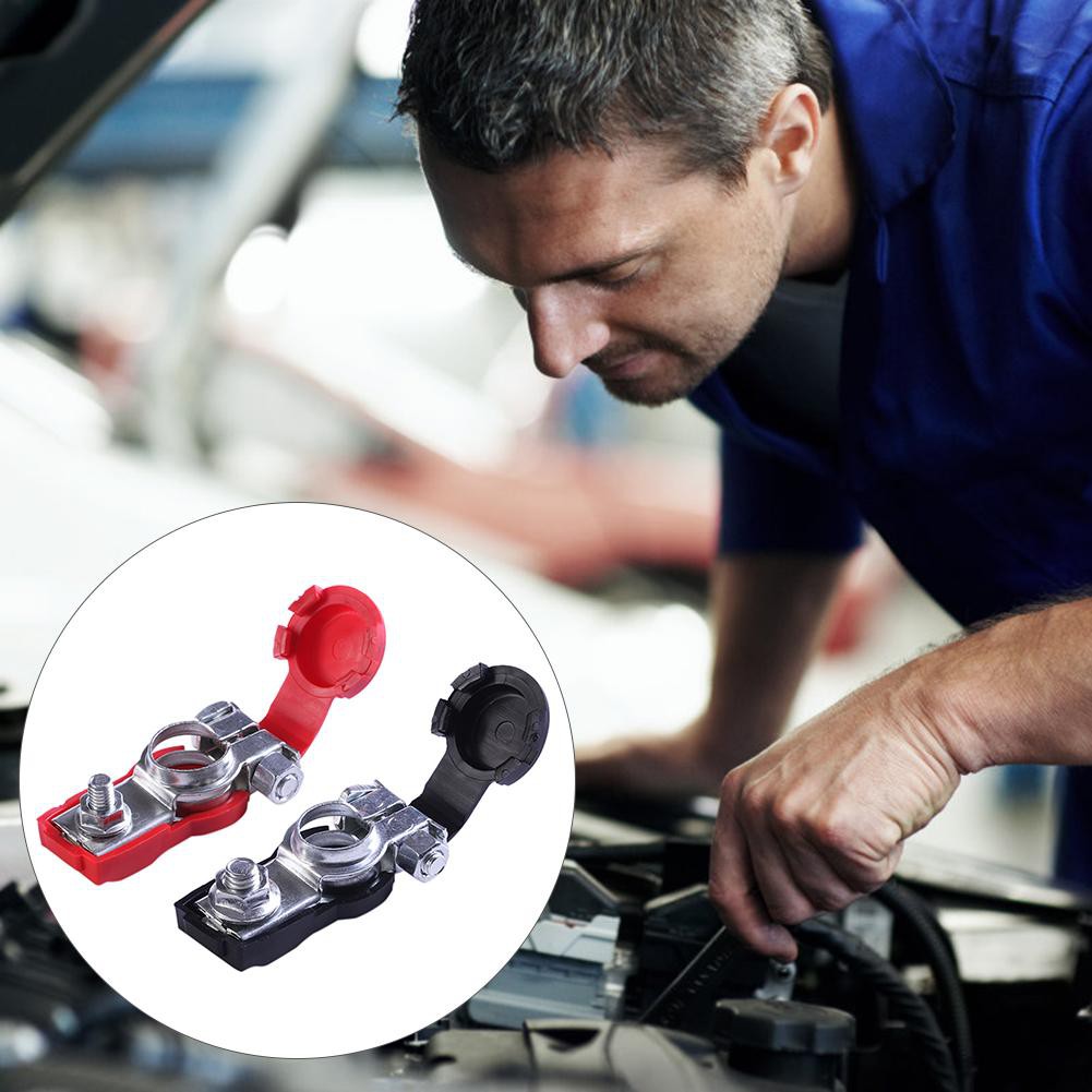 2 kẹp nối đầu cuối bằng hợp kim kẽm cho bình ắc quy xe hơi