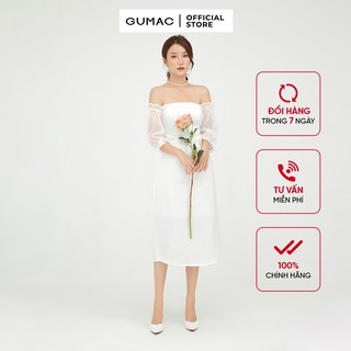 Đầm ôm nữ GUMAC màu trắng sang trọng DB541