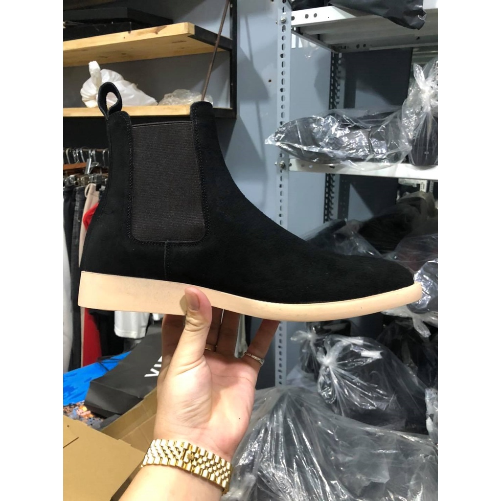 Giày Boots thời trang nam phong cách Chelsea boots chất liệu da lộn màu đen | BigBuy360 - bigbuy360.vn
