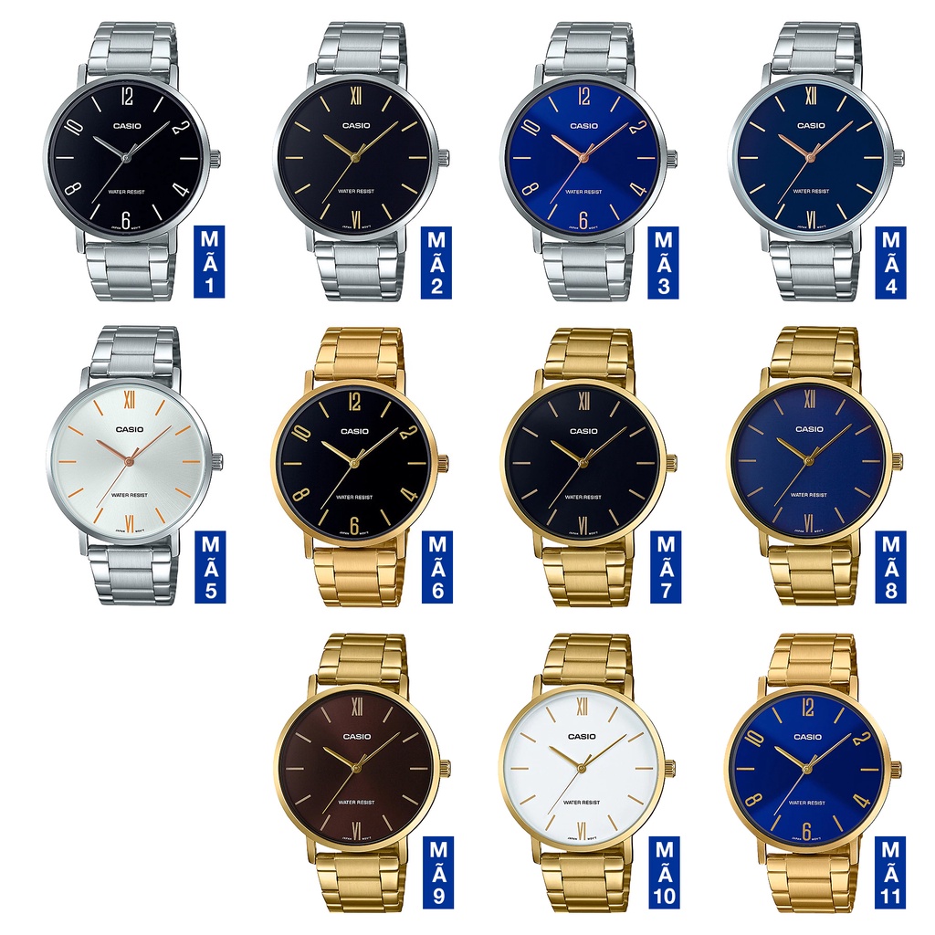 Đồng hồ nam dây kim loại Casio Standard chính hãng Anh Khuê MTP-VT01 Series