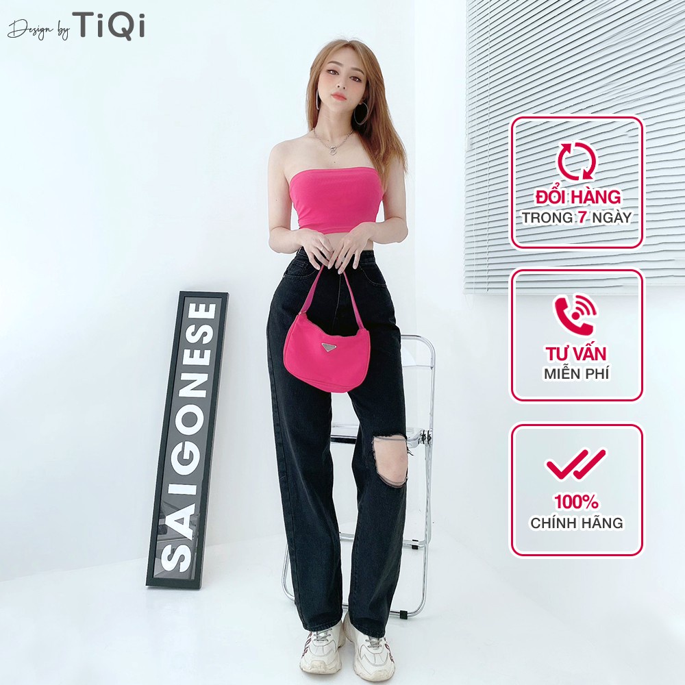 Quần jean ống rộng nữ màu đen TiQi Jeans cao cấp B2-201 - Hàng mới về