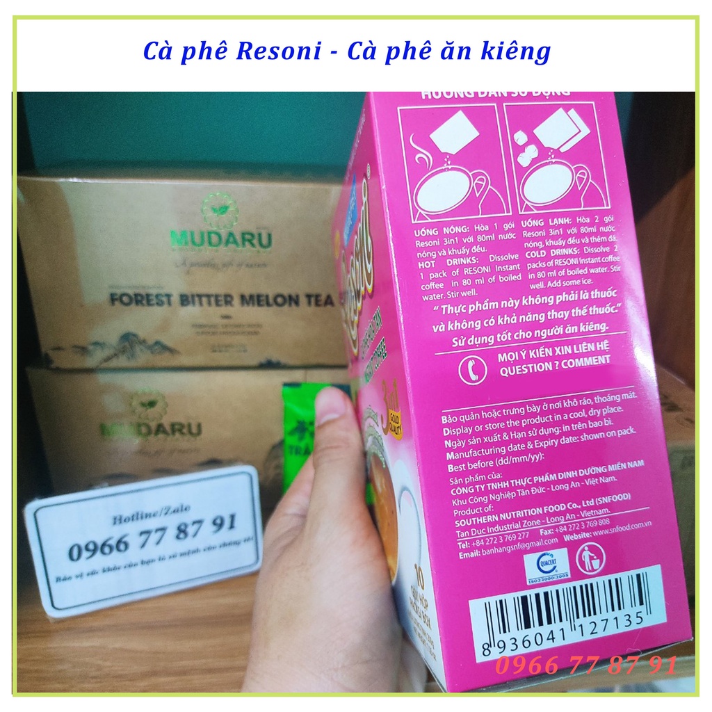 Cà phê Resoni dành cho người tiểu đường, ăn kiêng hộp 200g