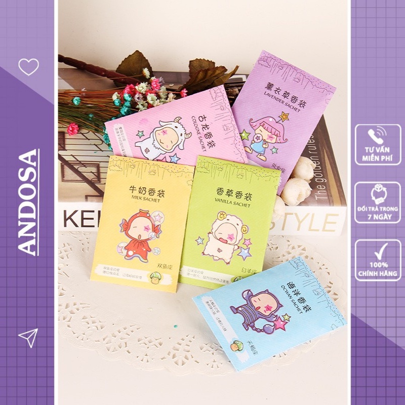 Túi thơm mini để tủ quần áo xe ô tô phòng ngủ phòng tắm phòng vệ sinh ANDOSA TT02