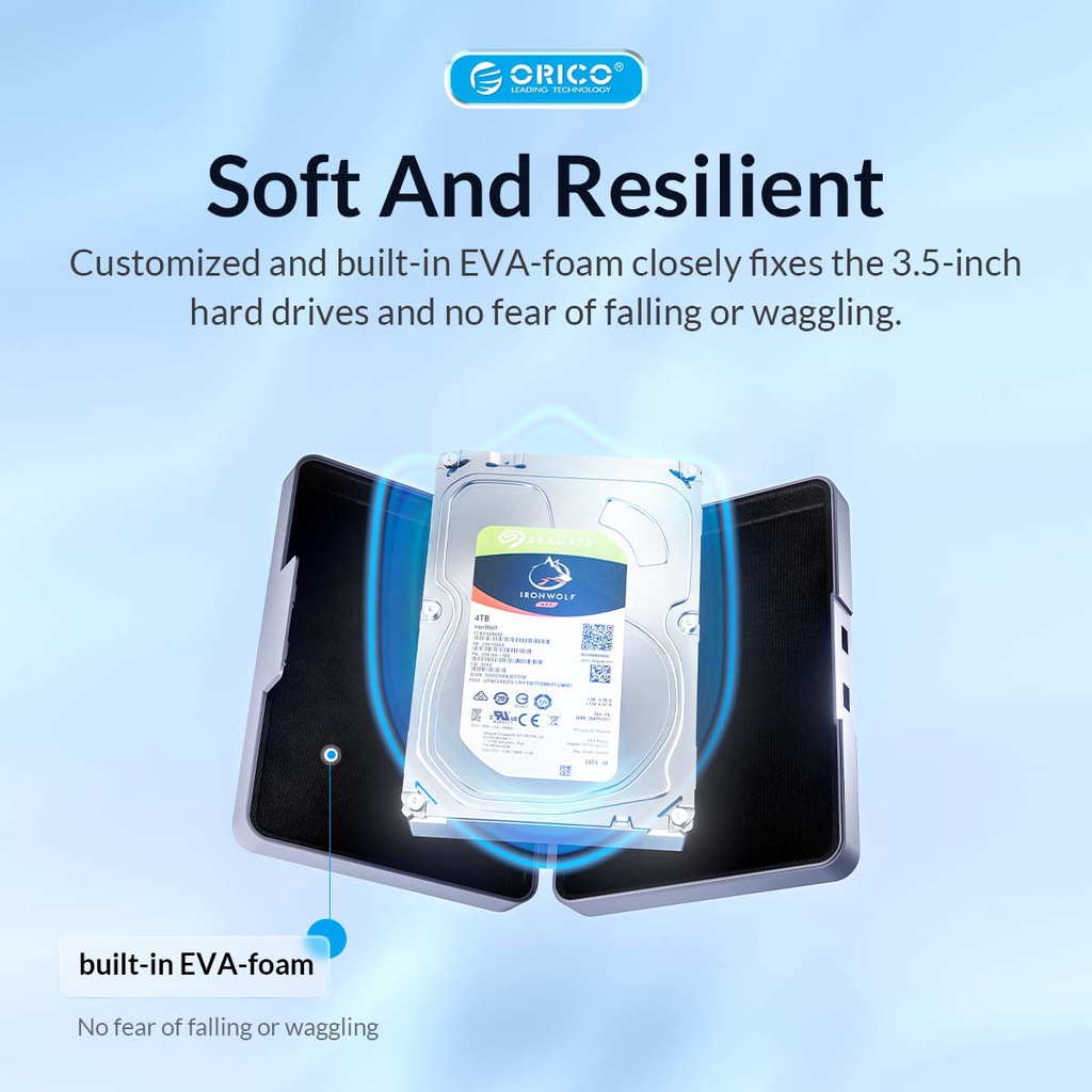 Hộp ORICO PHA35 bảo vệ ổ cứng HDD 3.5 inch bằng PP chống bụi chống nước tính hợp EVA chống va đập