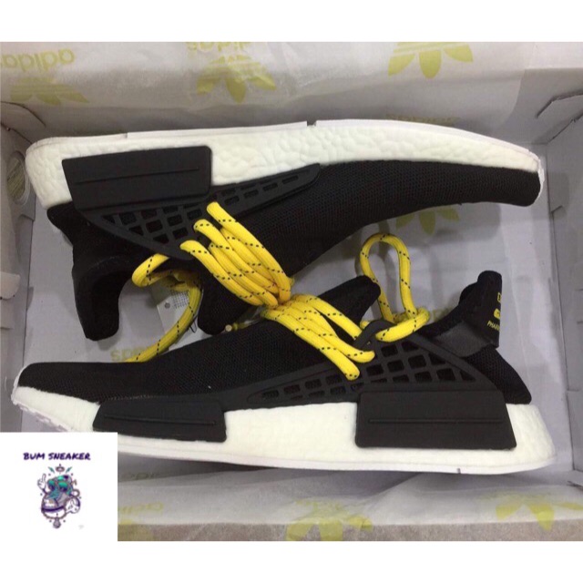 ( Ảnh thật ) Sneaker Human Race đen dây vàng