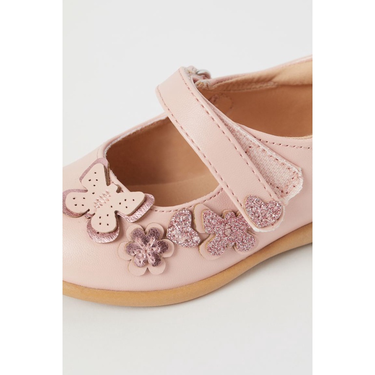 Giày búp bê hồng hoa nổi HM H&M_hàng chính hãng authentic LV
