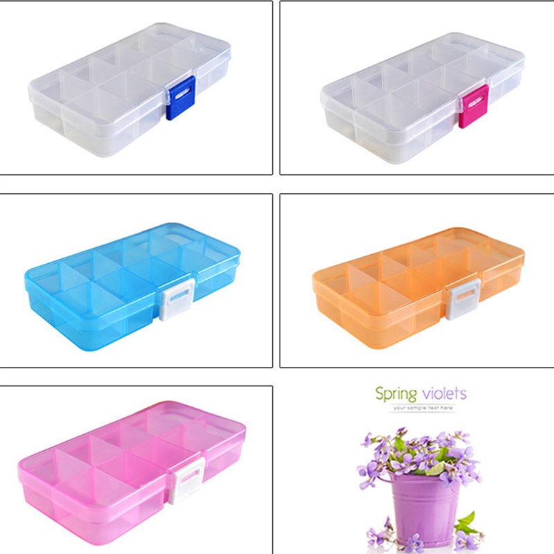 Hộp nhựa trong suốt đựng trang sức thiết kế đơn giản nhiều màu tùy chọn