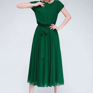 Đầm Maxi voan lụa 2 lớp cao cấp, tùng xoè, eo thun