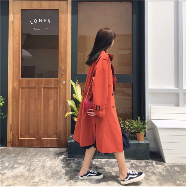 [ Ảnh/Video thật ] Áo măng tô vải kaki áo khoác dáng dài hàn quốc CÓ SẴN | BigBuy360 - bigbuy360.vn