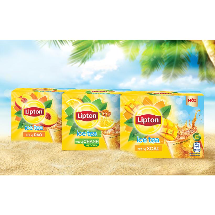 TRÀ LIPTON ICE TEA VỊ XOÀI - CHANH MẬT ONG - ĐÀO hộp 16 gói x 14g