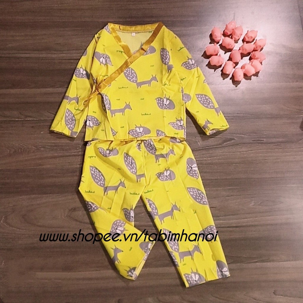 Bộ yukata dài tay QATE290 dễ thương cho bé trai và bé gái