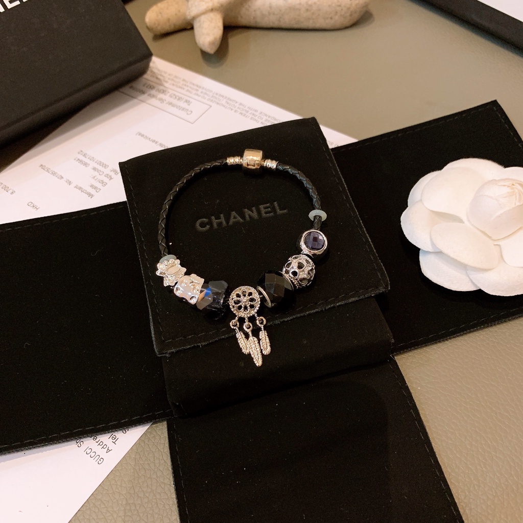 Vòng tay pandora, full charm pha lê nhiều màu