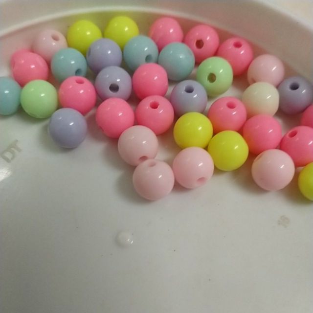10gam hạt nhựa tròn nhiều màu pastel 6mm-8mm-10mm-12mm-14mm-16mm-18mm-20mm