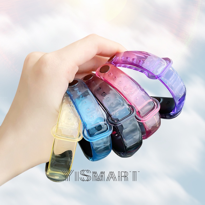 Dây đeo tpu màu trong suốt cho đồng hồ Xiaomi Mi Band 6 / 5
