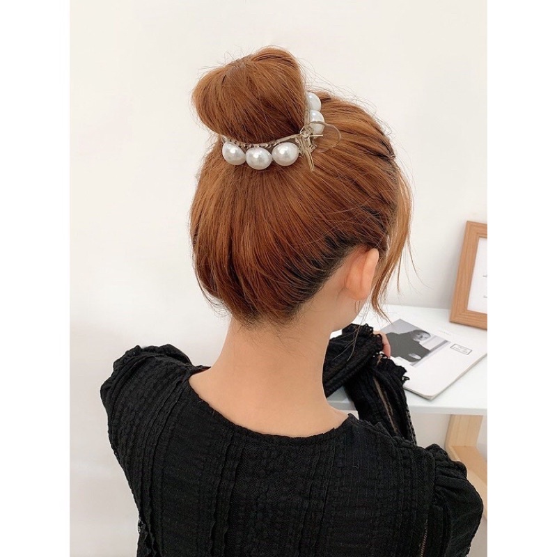 Kẹp Tóc Càng Cua Min Phong Cách Thời Trang Hàn Quốc Thiết Kế Đính Ngoc Trai Xinh Xắn Dễ Thương