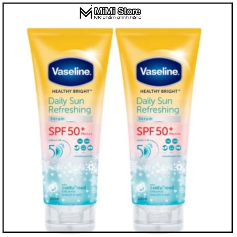 Dưỡng thể chống nắng trắng da Vaseline 50X Healthy Bright Daily Sun Refreshing SPF50+ 200ml Thái Lan