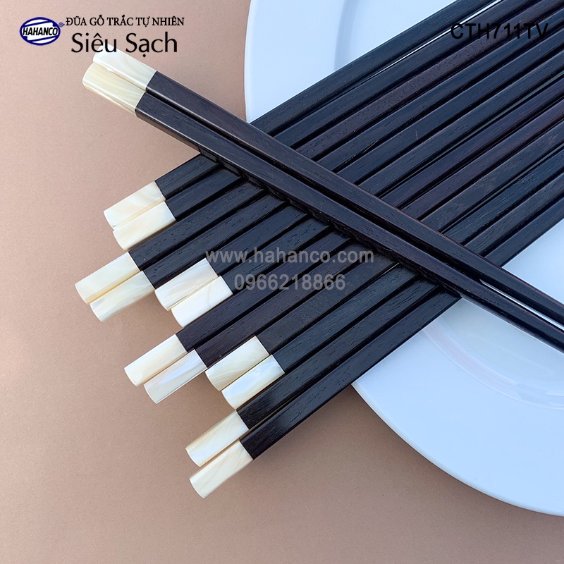 Đũa gỗ trắc vuông đầu ốc biển New Zealand - Hàng VIP (10 đôi/hộp) CTH711TV