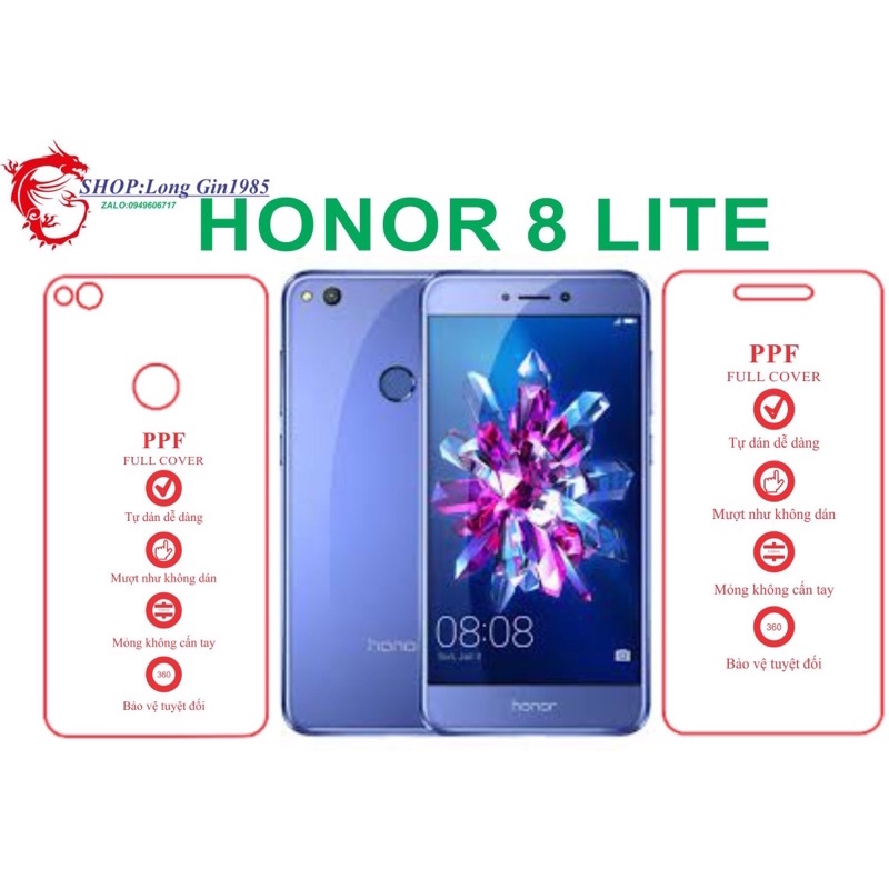 Honor 8 Lite miếng dán trong Ppf mặt trước mặt sau chống va đập chống trầy xước tốt