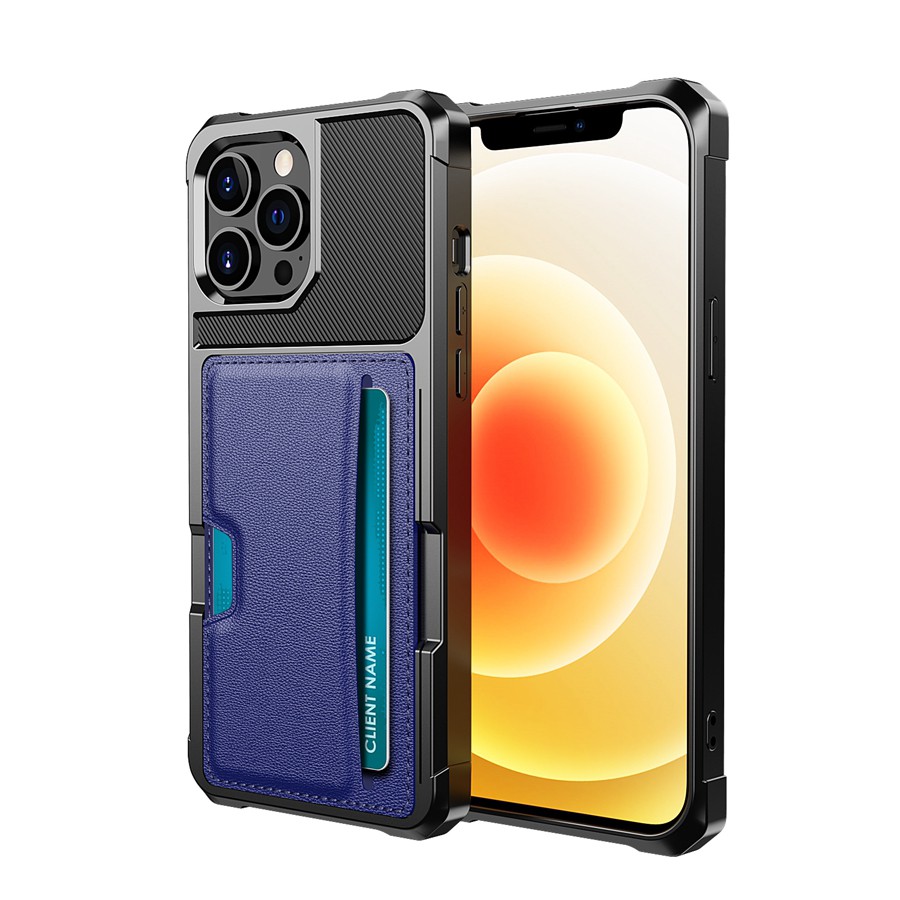 Bao da điện thoại nắp lật nam châm có ngăn đựng thẻ kiêm giá đỡ chống sốc cho iPhone 13 Pro Max 13 Mini