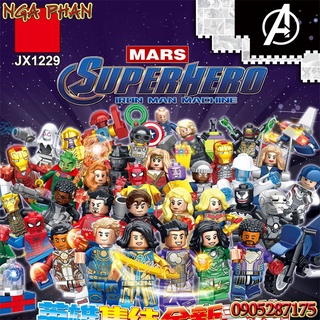 Combo 2 nhân vật siêu anh hùng đại chiến ác nhân superheroes siêu đẹp đồ chơi xếp hình lắp ráp jx moc diy