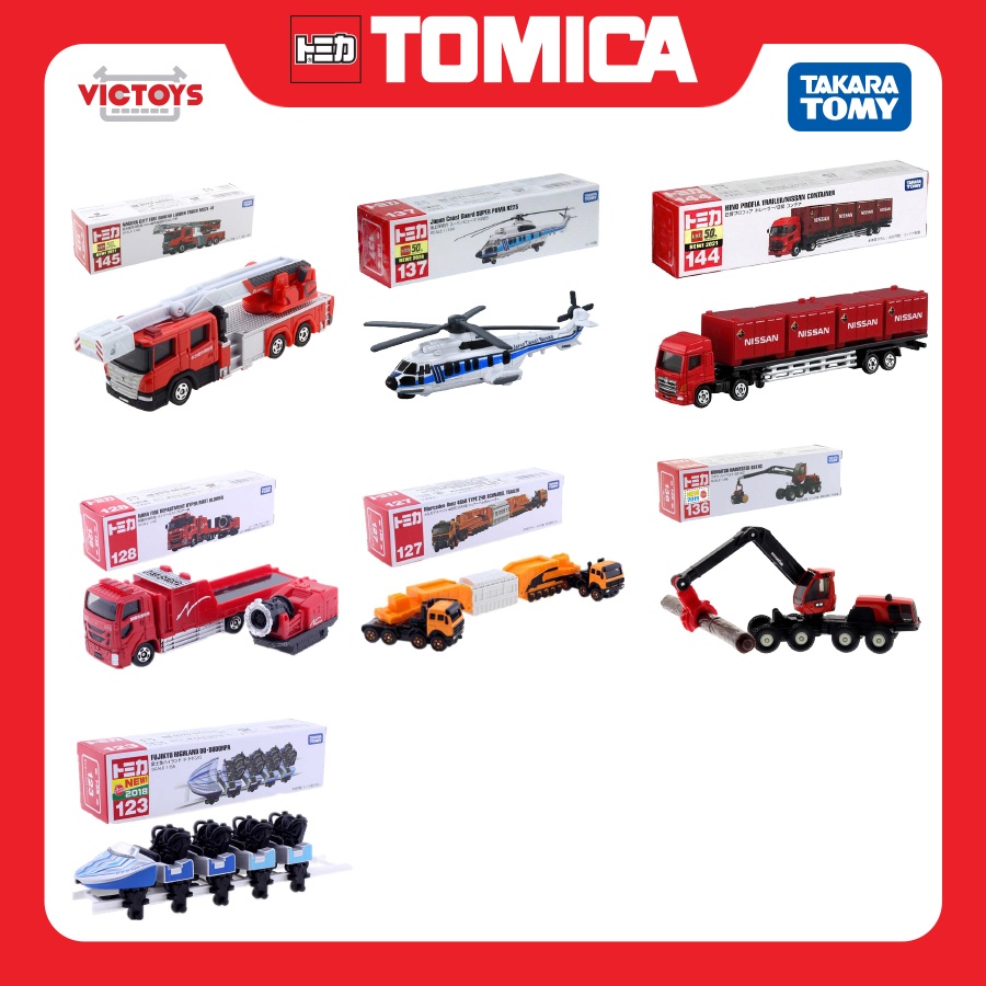 Xe mô hình Long Tomica, bộ mô hình nhiều xe đa dụng, Hàng Chính Hãng, cho bé từ 3 tuổi, Tem 2021, Full Box - Victoys