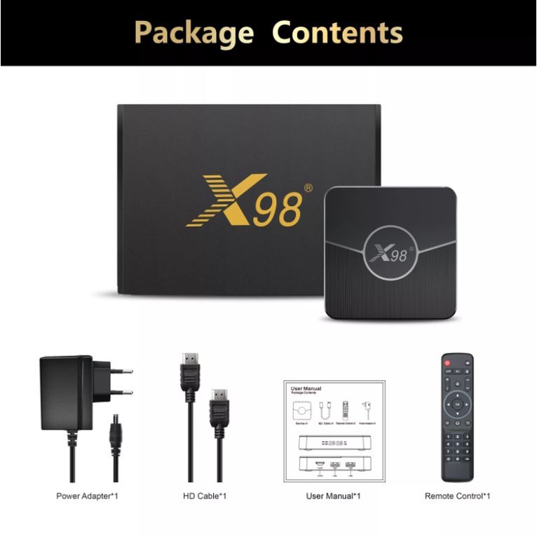 Android TV Box X98 Plus - Dual Wifi , chip Amlogic S905W2, Android TV 11, Bluetooth 5.0 AV1 HDR10+, giải trí miễn phí