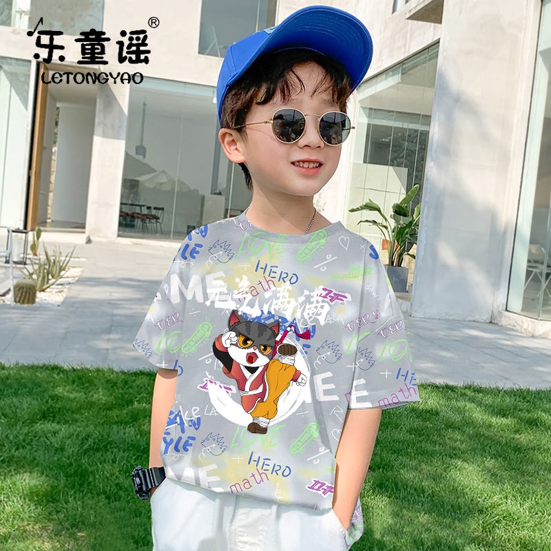 Set Áo Thun Ngắn Tay Và Quần Short Phong Cách Hàn Quốc Mới Cho Bé Trai