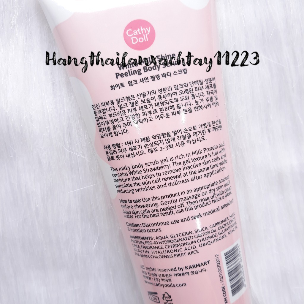 TẨY TẾ BÀO CHẾT TOÀN THÂN SỮA BÒ CATHY DOLL WHITE MILK SHINE PEELING BODY SCRUB - 320ML