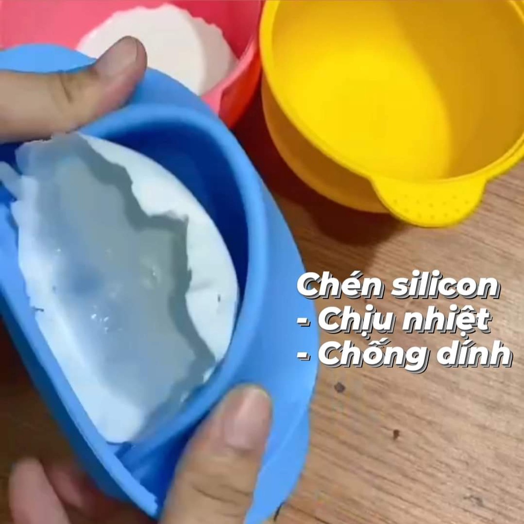 Chén nấu sáp silicon chịu nhiệt chống dính, que phết sáp silicon chống dính