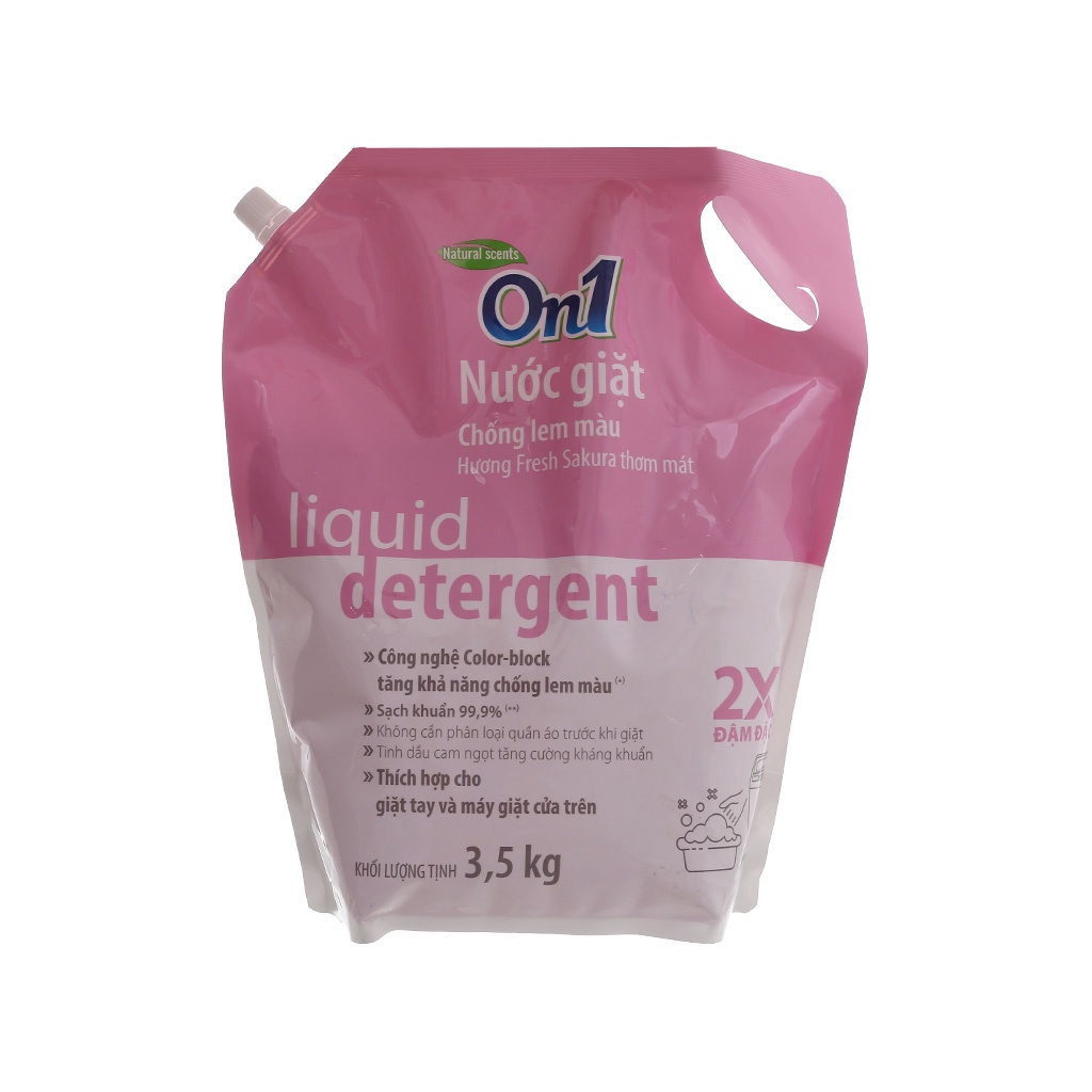 Túi Nước Giặt On1 Chống Lem Màu Hương Fresh Sakura 3.5Kg