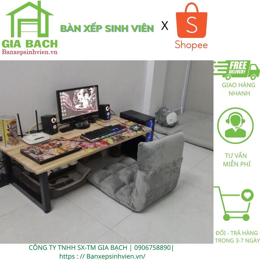 Bàn Gỗ Chân sắt xếp gọn