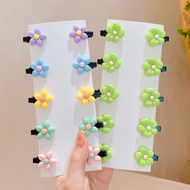 Bộ 10 Kẹp Tóc Hoa Trẻ Em